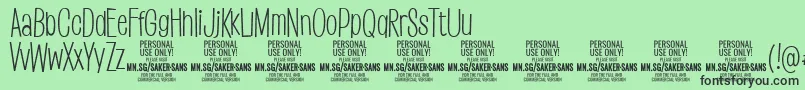 SakersanslightPersonalUse Font – Black Fonts on Green Background