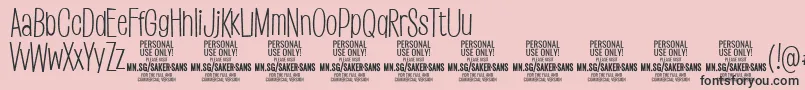 SakersanslightPersonalUse Font – Black Fonts on Pink Background