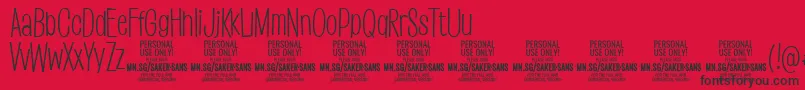 SakersanslightPersonalUse Font – Black Fonts on Red Background