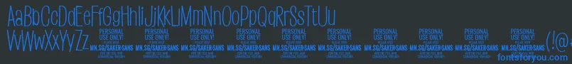 SakersanslightPersonalUse Font – Blue Fonts on Black Background
