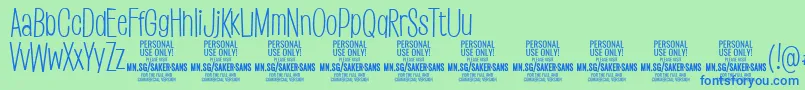 SakersanslightPersonalUse Font – Blue Fonts on Green Background