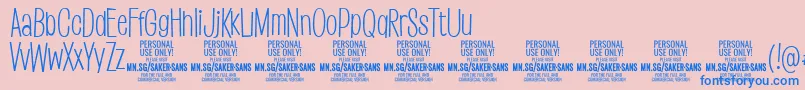 SakersanslightPersonalUse Font – Blue Fonts on Pink Background