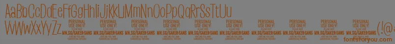 SakersanslightPersonalUse Font – Brown Fonts on Gray Background