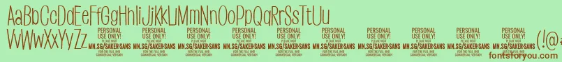 SakersanslightPersonalUse Font – Brown Fonts on Green Background