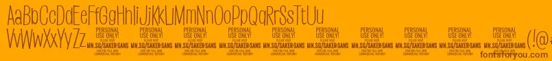 SakersanslightPersonalUse Font – Brown Fonts on Orange Background