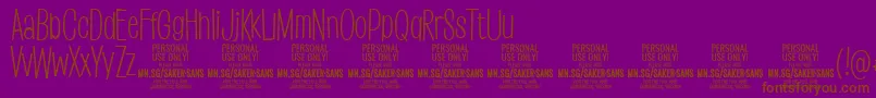 SakersanslightPersonalUse Font – Brown Fonts on Purple Background