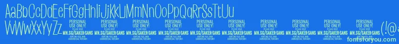 SakersanslightPersonalUse Font – Green Fonts on Blue Background