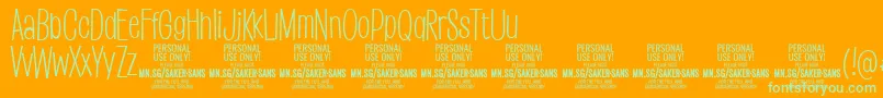 SakersanslightPersonalUse Font – Green Fonts on Orange Background