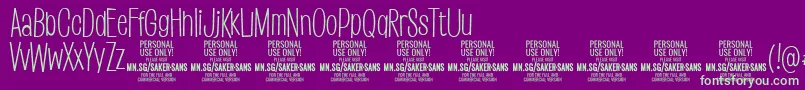 SakersanslightPersonalUse Font – Green Fonts on Purple Background