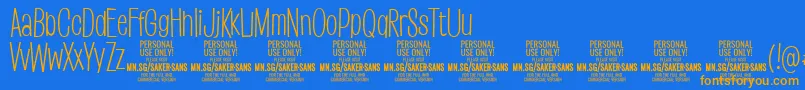 SakersanslightPersonalUse Font – Orange Fonts on Blue Background