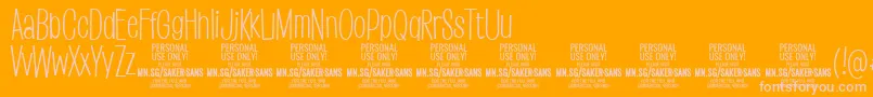 SakersanslightPersonalUse Font – Pink Fonts on Orange Background