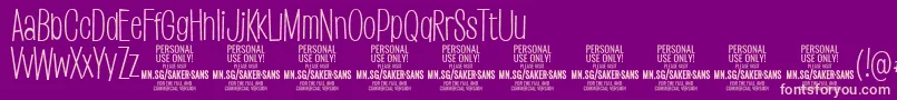 SakersanslightPersonalUse Font – Pink Fonts on Purple Background