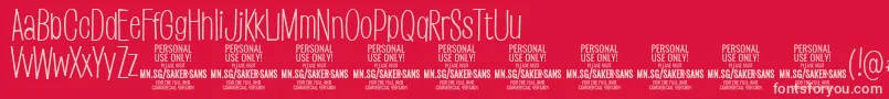 SakersanslightPersonalUse Font – Pink Fonts on Red Background