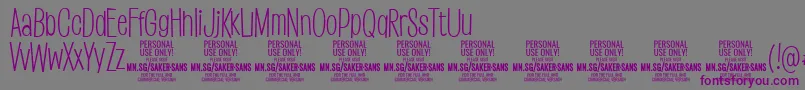 Шрифт SakersanslightPersonalUse – фиолетовые шрифты на сером фоне