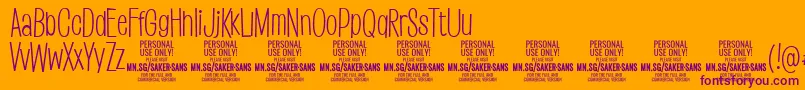 SakersanslightPersonalUse Font – Purple Fonts on Orange Background