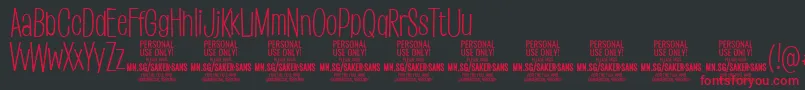 SakersanslightPersonalUse-Schriftart – Rote Schriften auf schwarzem Hintergrund