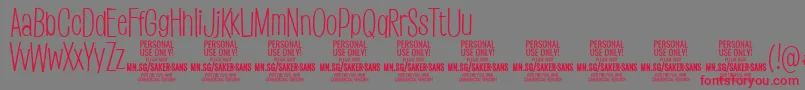 SakersanslightPersonalUse Font – Red Fonts on Gray Background