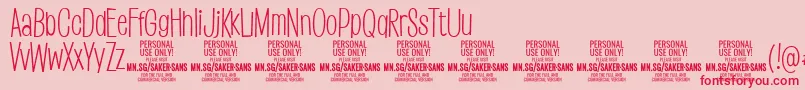 SakersanslightPersonalUse Font – Red Fonts on Pink Background