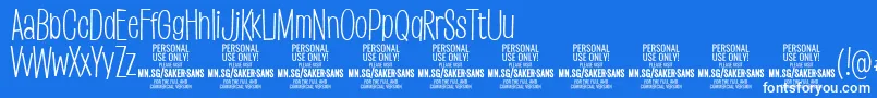 SakersanslightPersonalUse Font – White Fonts on Blue Background