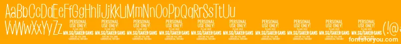 SakersanslightPersonalUse Font – White Fonts on Orange Background