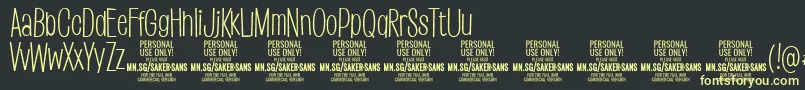 SakersanslightPersonalUse Font – Yellow Fonts on Black Background