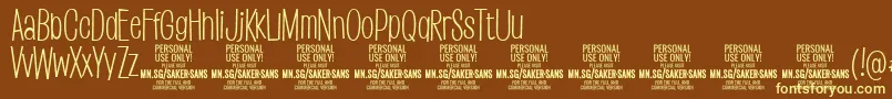 SakersanslightPersonalUse Font – Yellow Fonts on Brown Background