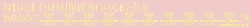 SakersanslightPersonalUse Font – Yellow Fonts on Pink Background