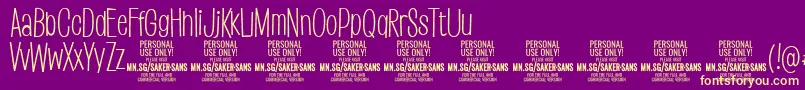 SakersanslightPersonalUse Font – Yellow Fonts on Purple Background