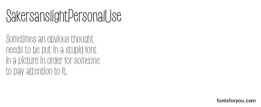Review of the SakersanslightPersonalUse Font