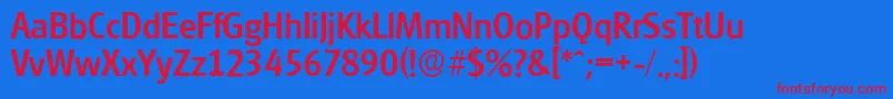 GlasgowserialMediumRegular Font – Red Fonts on Blue Background