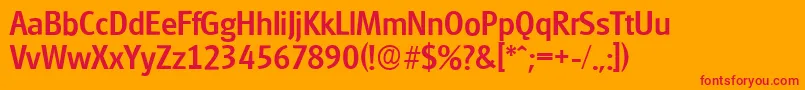 GlasgowserialMediumRegular-Schriftart – Rote Schriften auf orangefarbenem Hintergrund