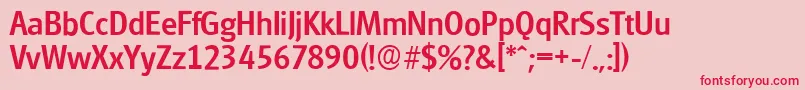 フォントGlasgowserialMediumRegular – ピンクの背景に赤い文字