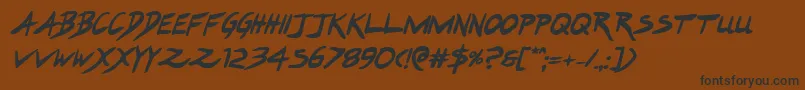 Weitere Informationen zur Hakturusboldital-Schriftart Hakturusboldital-Schriftart – Schwarze Schriften auf braunem Hintergrund