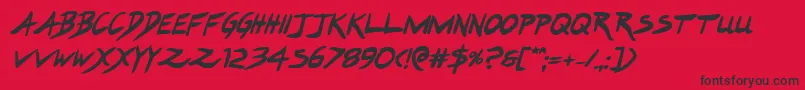Hakturusboldital Font – Black Fonts on Red Background