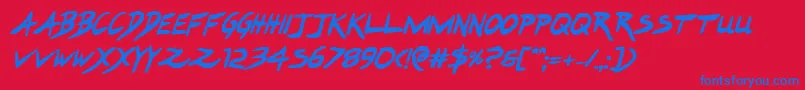 Hakturusboldital Font – Blue Fonts on Red Background