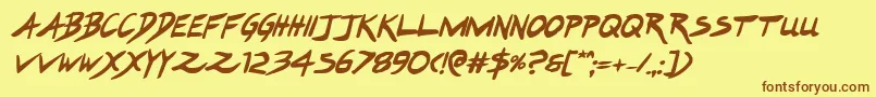 Weitere Informationen zur Hakturusboldital-Schriftart Hakturusboldital-Schriftart – Braune Schriften auf gelbem Hintergrund