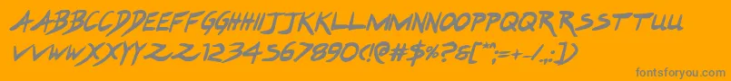フォントHakturusboldital – オレンジの背景に灰色の文字