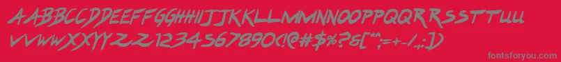 Hakturusboldital Font – Gray Fonts on Red Background