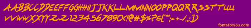 En savoir plus sur la police Hakturusboldital Police Hakturusboldital – polices orange sur fond violet