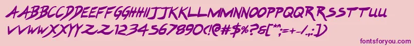 En savoir plus sur la police Hakturusboldital Police Hakturusboldital – polices violettes sur fond rose