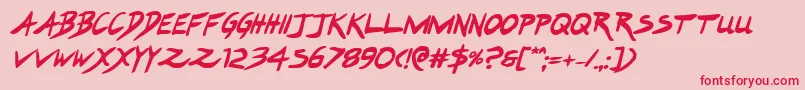 フォントHakturusboldital – ピンクの背景に赤い文字