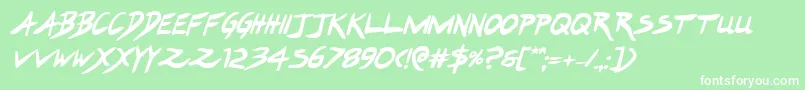 Hakturusboldital-Schriftart – Weiße Schriften auf grünem Hintergrund