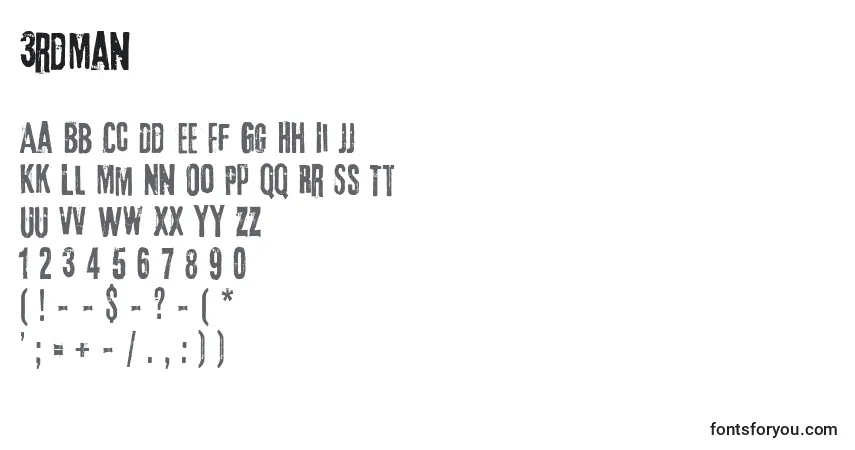 Schriftart 3rdMan (101858) – Alphabet, Zahlen, spezielle Symbole