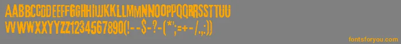 フォント3rdMan – オレンジの文字は灰色の背景にあります。