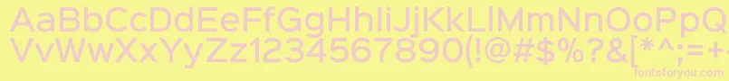 Sinkinsans500medium-Schriftart – Rosa Schriften auf gelbem Hintergrund