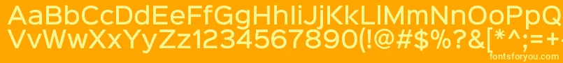 Fonte Sinkinsans500medium – fontes amarelas em um fundo laranja