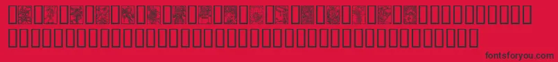 ArtNouveauFlowers Font – Black Fonts on Red Background