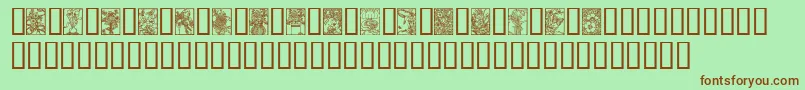 ArtNouveauFlowers Font – Brown Fonts on Green Background