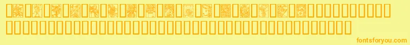 ArtNouveauFlowers Font – Orange Fonts on Yellow Background