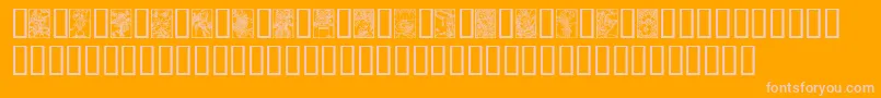 ArtNouveauFlowers-Schriftart – Rosa Schriften auf orangefarbenem Hintergrund